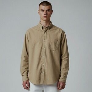 Artful Dodger Olive Green The Bronson Oxford Long Sleeve‎ Button Down - M